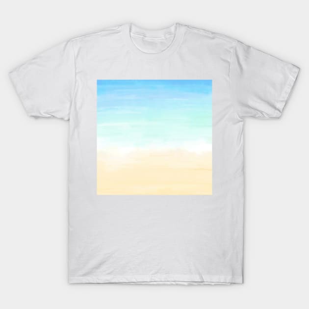 Beach Pastel Watercolor T-Shirt by PanyaCreative